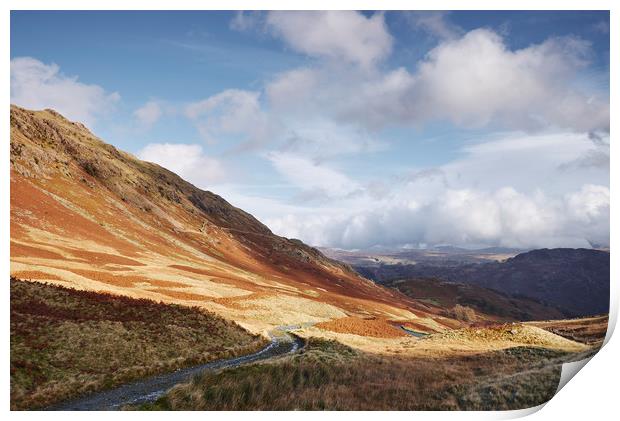 Track on the Honister Pass. Cumbria, UK. Print by Liam Grant