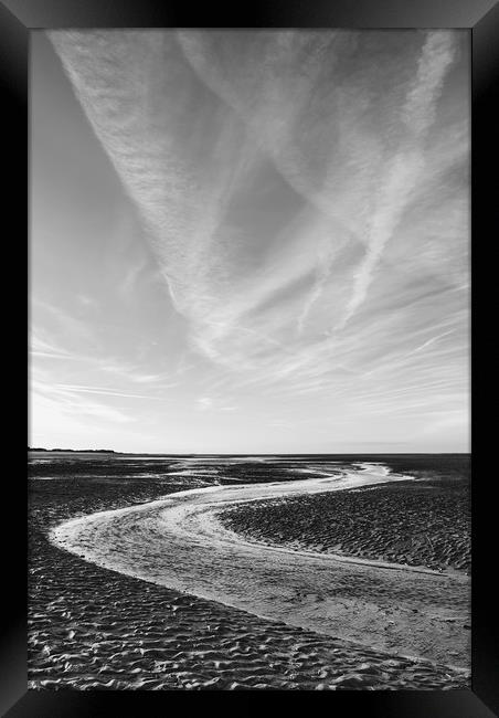Low tide at sunset. Wells-next-the-sea, Norfolk, U Framed Print by Liam Grant