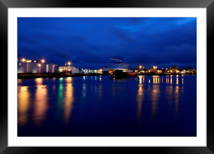 Aberdeen harbour lights Framed Mounted Print by Sonia Packer