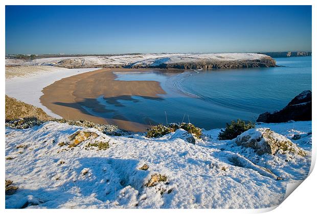 Broadhaven Snowscape Print by Mark Robson