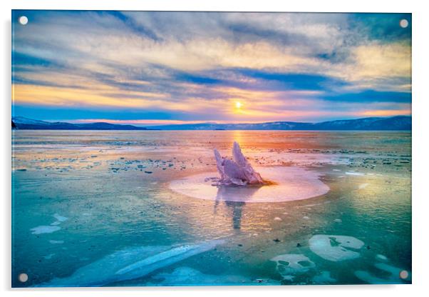The Strange Ice Circle of Baikal Acrylic by Svetlana Korneliuk