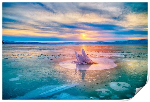 The Strange Ice Circle of Baikal Print by Svetlana Korneliuk