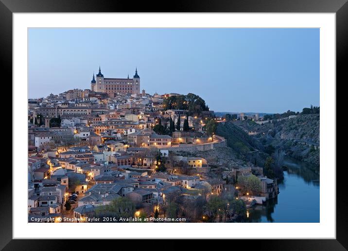 Dusk in Toledo Framed Mounted Print by Stephen Taylor