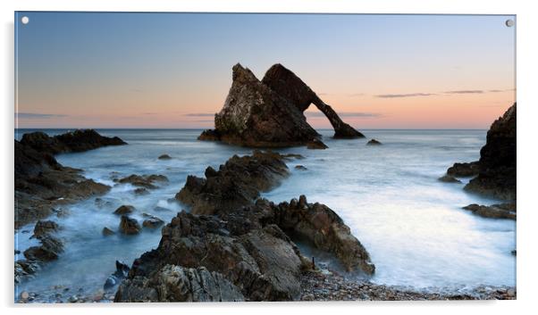 Bow Fiddle Rock at Sunset Acrylic by Maria Gaellman