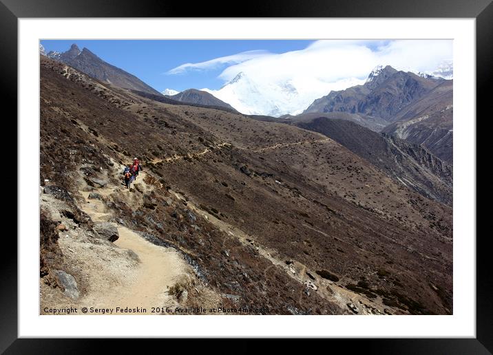 Valley in mountains of Sagarmatha National Park in Framed Mounted Print by Sergey Fedoskin