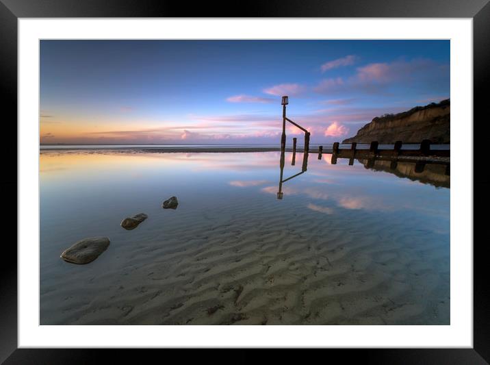 Sunrise over Shanklin beach  Framed Mounted Print by Shaun Jacobs