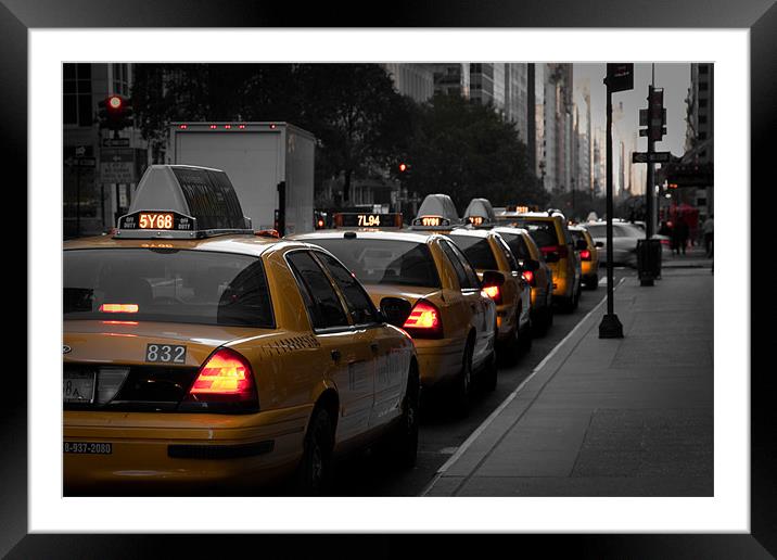 New York Taxi Framed Mounted Print by Simon Wrigglesworth
