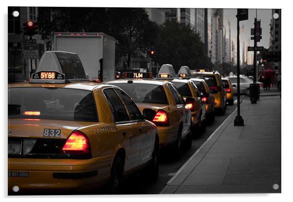 New York Taxi Acrylic by Simon Wrigglesworth