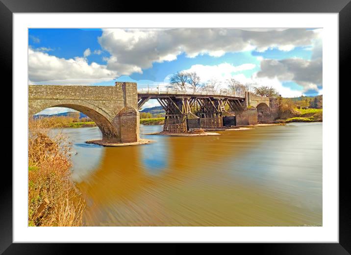 toll bridge whitney on wye herefordshire Framed Mounted Print by paul ratcliffe