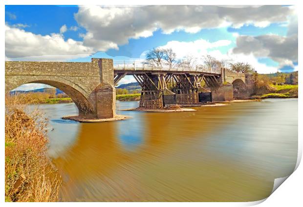 toll bridge whitney on wye herefordshire Print by paul ratcliffe