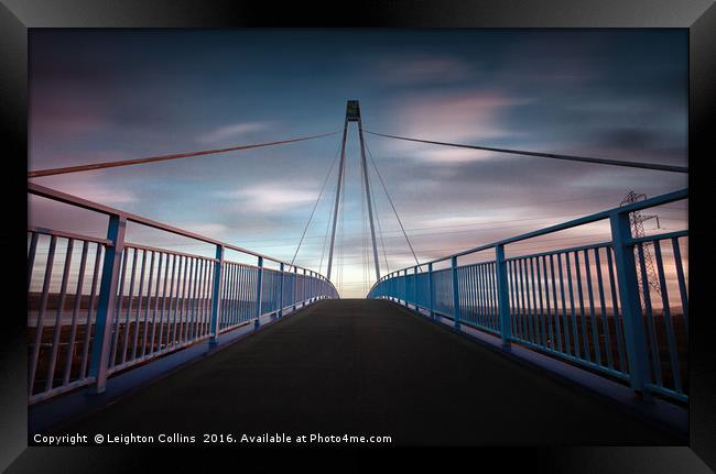 Pedestrian and cycle bridge Framed Print by Leighton Collins