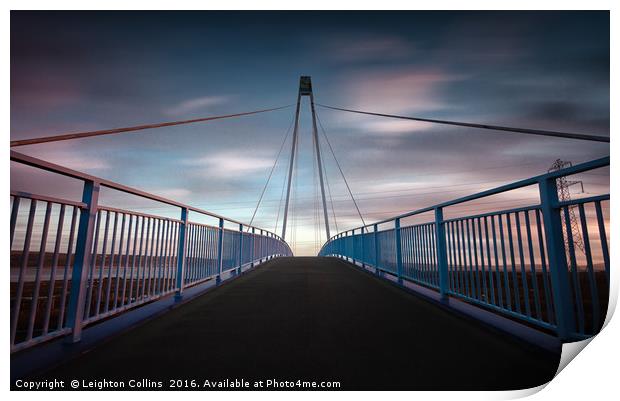Pedestrian and cycle bridge Print by Leighton Collins
