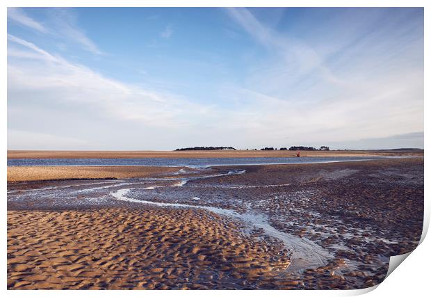 Low tide at sunset. Wells-next-the-sea, Norfolk, U Print by Liam Grant