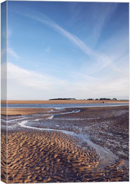 Low tide at sunset. Wells-next-the-sea, Norfolk, U Canvas Print by Liam Grant