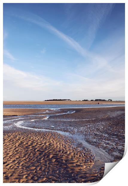 Low tide at sunset. Wells-next-the-sea, Norfolk, U Print by Liam Grant