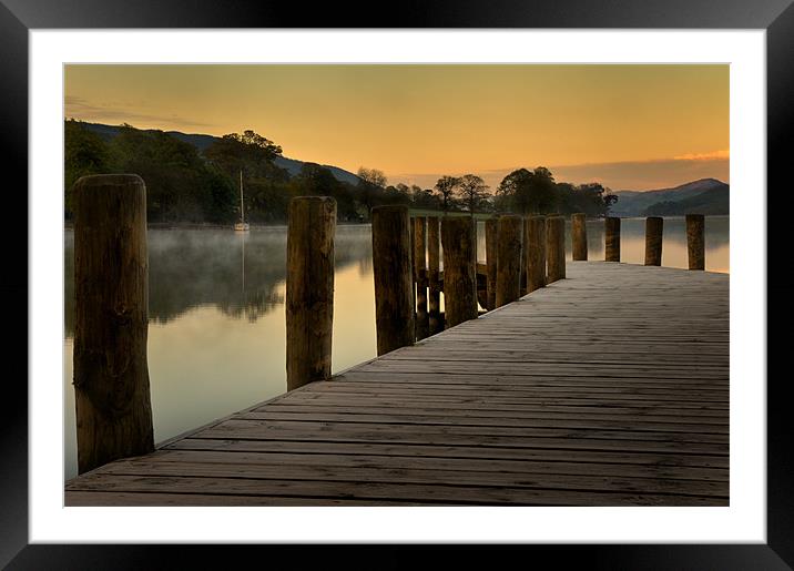Jetty at Coniston Water Framed Mounted Print by Stephen Mole