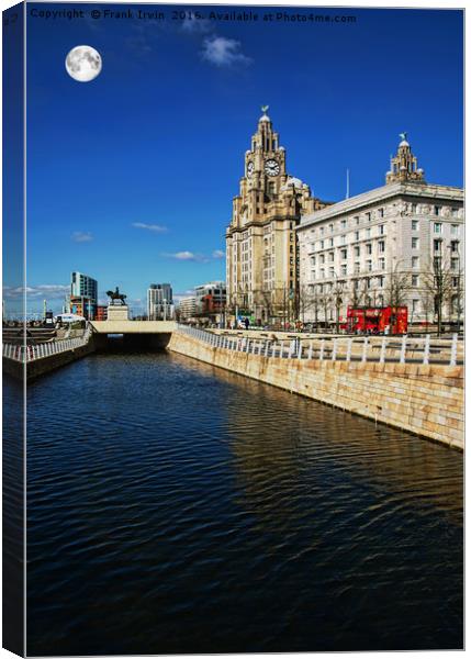 Liverpool's Liver & Mersey Ports Buildings Canvas Print by Frank Irwin