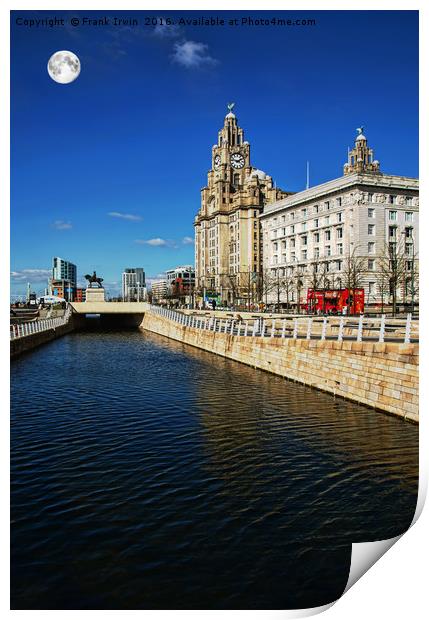 Liverpool's Liver & Mersey Ports Buildings Print by Frank Irwin