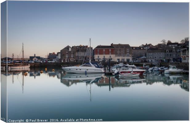 Padstow Harbour in early evening Canvas Print by Paul Brewer