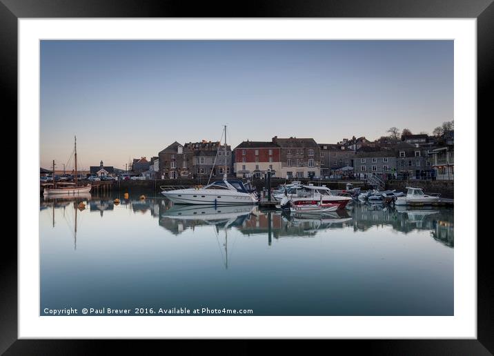 Padstow Harbour in early evening Framed Mounted Print by Paul Brewer