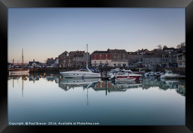 Padstow Harbour in early evening Framed Print by Paul Brewer
