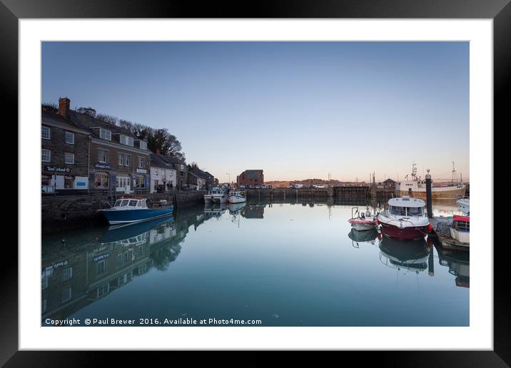 Padstow Harbour in Early Evening Framed Mounted Print by Paul Brewer
