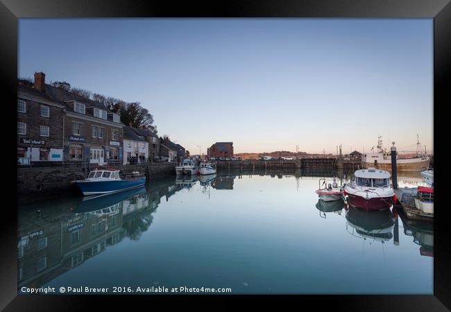 Padstow Harbour in Early Evening Framed Print by Paul Brewer