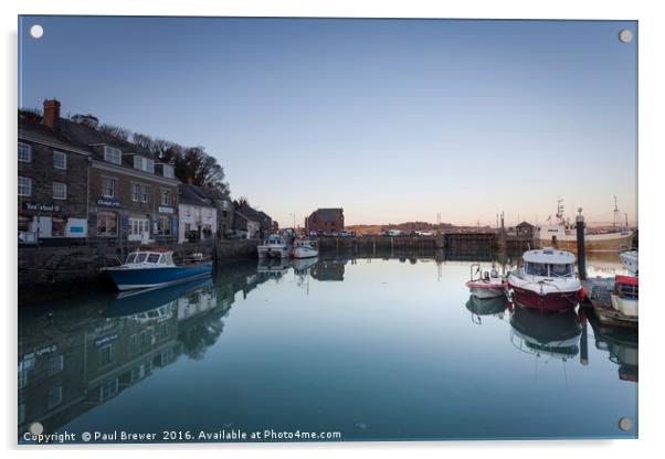 Padstow Harbour in Early Evening Acrylic by Paul Brewer