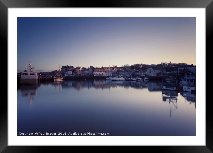 Padstow Harbour in early evening spring 2016,  Framed Mounted Print by Paul Brewer