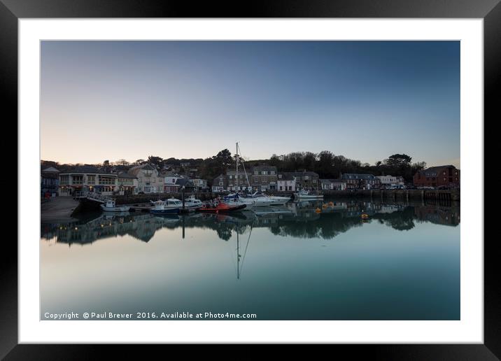 Padstow Harbour just before sunset Framed Mounted Print by Paul Brewer