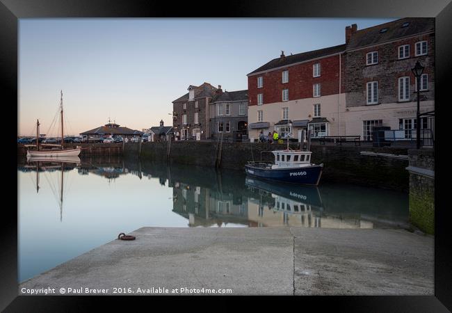Padstow Harbour in North Cornwall in early spring  Framed Print by Paul Brewer