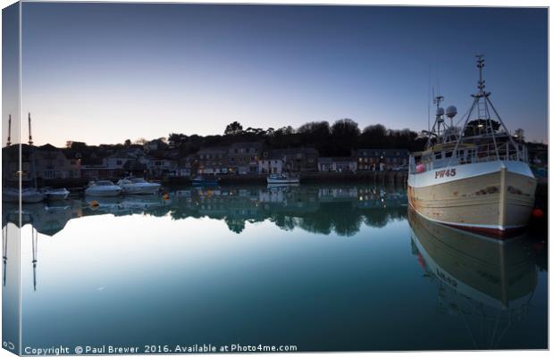 Padstow Harbour in North Cornwall in early spring  Canvas Print by Paul Brewer