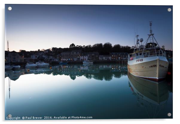 Padstow Harbour in North Cornwall in early spring  Acrylic by Paul Brewer