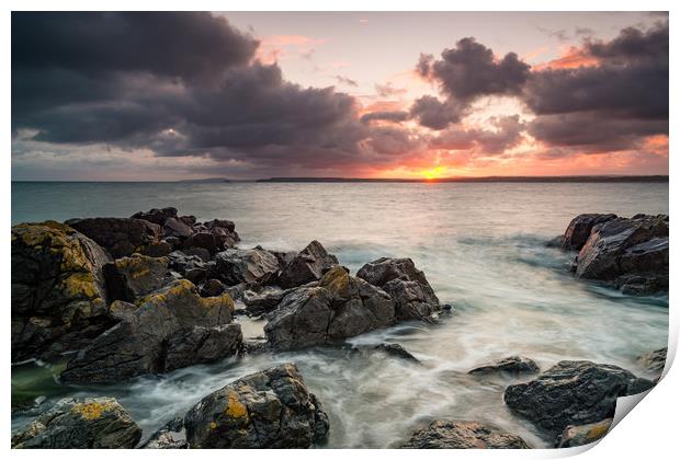 St Ives sunrise Print by Michael Brookes