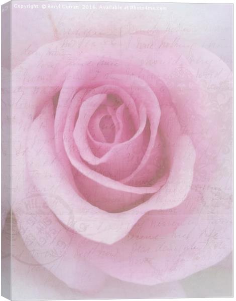 Sweethearts Rose Love Letter Canvas Print by Beryl Curran