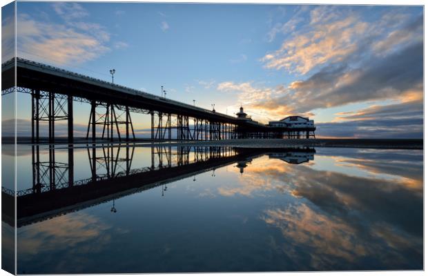 North Pier Reflections Canvas Print by Gary Kenyon