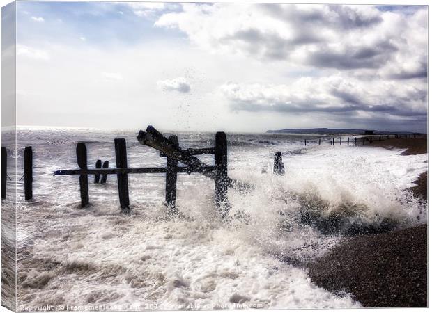 The splash at Rye Bay. Canvas Print by Framemeplease UK