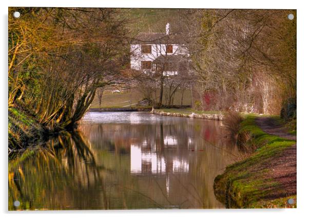 Reflections along the canal. Acrylic by Irene Burdell