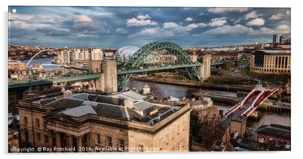 View from Newcastle Castle Acrylic by Ray Pritchard