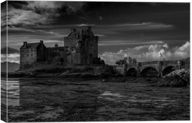 Eilean Donan Castle (Black and White) Canvas Print by Paul Andrews
