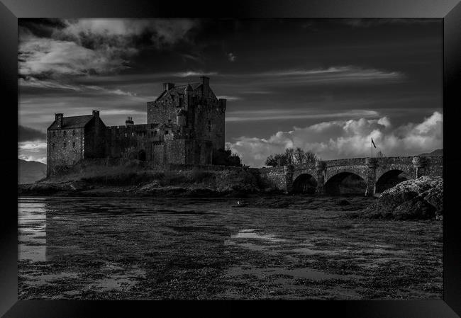 Eilean Donan Castle (Black and White) Framed Print by Paul Andrews