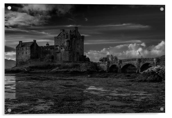 Eilean Donan Castle (Black and White) Acrylic by Paul Andrews