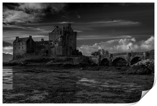 Eilean Donan Castle (Black and White) Print by Paul Andrews