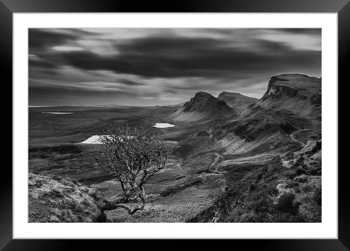 The Quiraing (Black and White) Framed Mounted Print by Paul Andrews