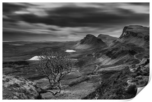 The Quiraing (Black and White) Print by Paul Andrews