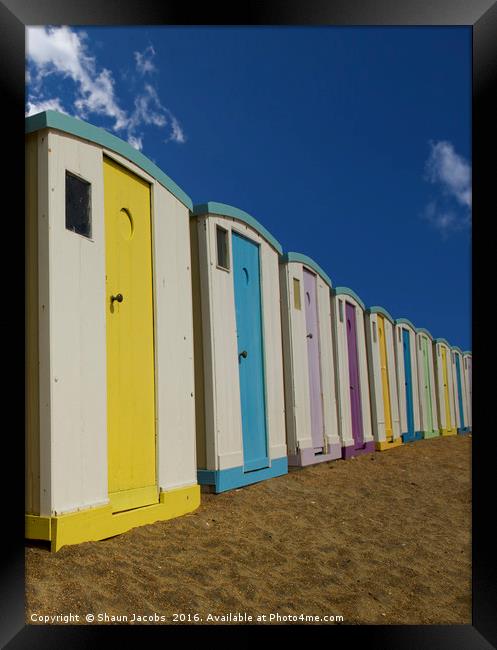 Beach huts  Framed Print by Shaun Jacobs