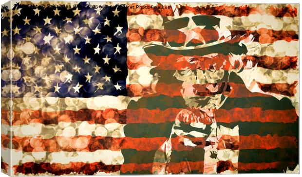 Uncle Sam USA Flag Canvas Print by Sebastien Coell