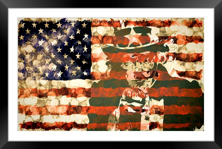 Uncle Sam USA Flag Framed Mounted Print by Sebastien Coell