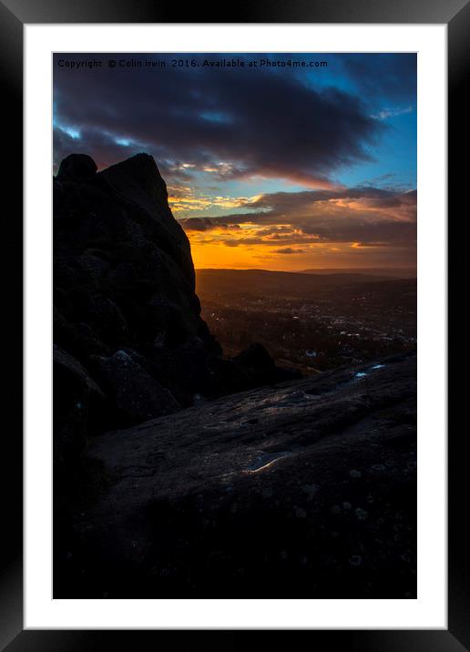 Ilkley Moor Sunset Framed Mounted Print by Colin irwin