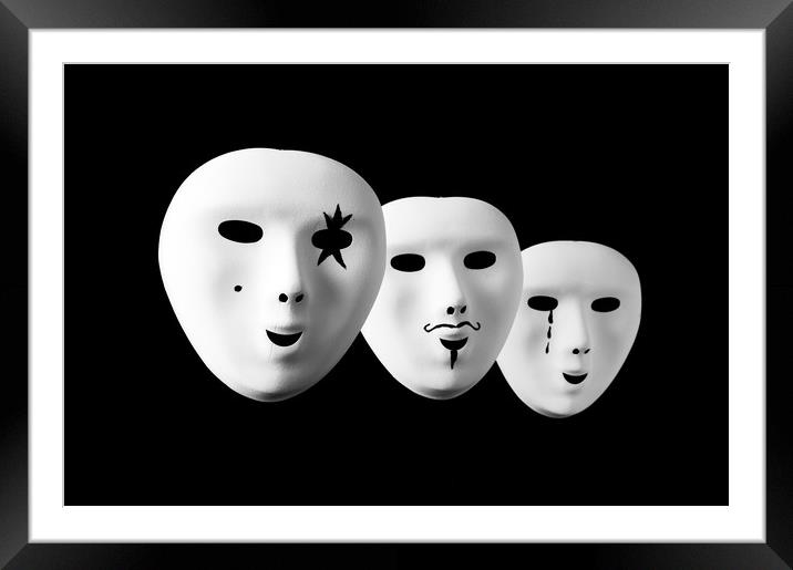Masks Framed Mounted Print by Paul Want